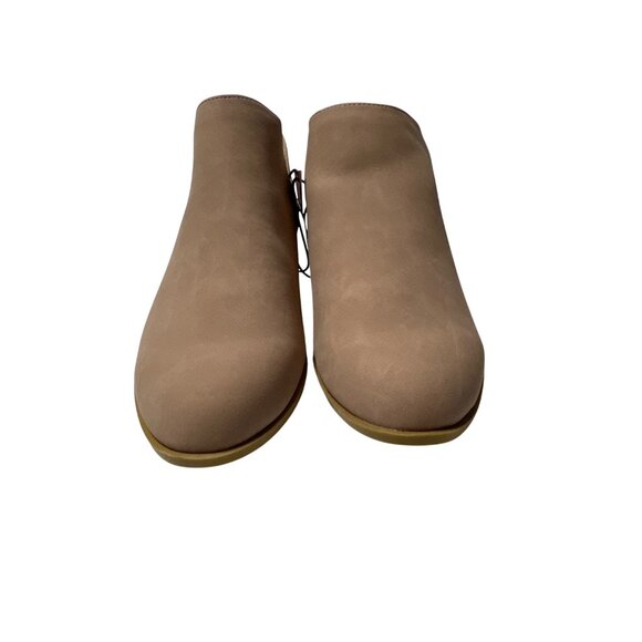 Serra Tan Ankle Booties With Back Zipper and Low Heel Women's Size 8 - Picture 5 of 14